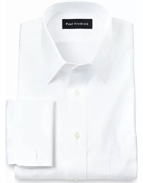 Slim Fit Pure Cotton Pinpoint Straight Collar French Cuff Dress Shirt