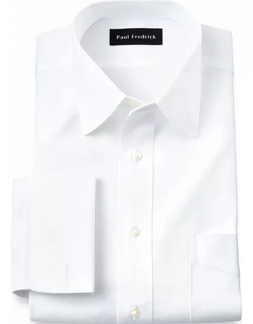 Slim Fit Pure Cotton Pinpoint Varsity Spread Collar French Cuff Dress Shirt