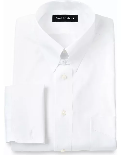 Tailored Fit Non-iron Cotton Pinpoint Snap Tab Collar French Cuff Dress Shirt