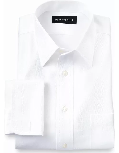 Tailored Fit Non-iron Cotton Herringbone Point Collar French Cuff Dress Shirt