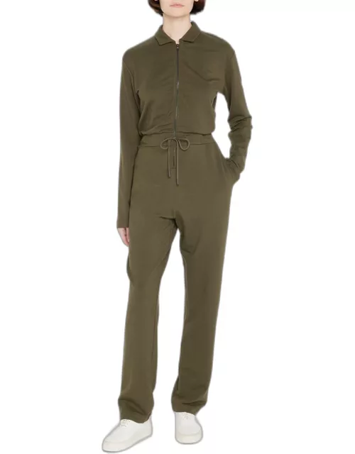 Long Sleeve Zip-Front Jumpsuit