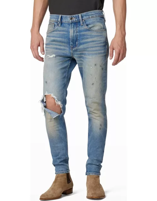 Men's Zack Destroyed Side-Zip Skinny Jean