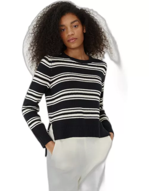 Black Lace Stitch Cotton Sweater