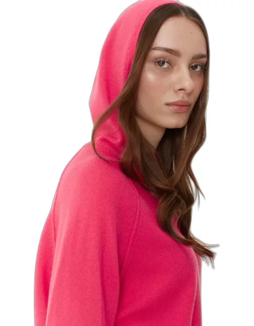Coral Wool-Cashmere Boxy Hoodie