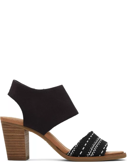 TOMS Women's Black Majorca Cutout Heel Global Woven Sandal