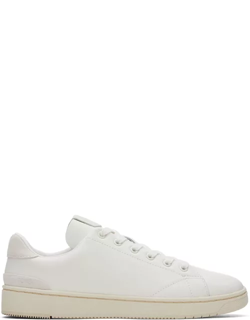TOMS Men's White TRVL LITE Porcelain Fog Grey Leather Sneakers Shoe