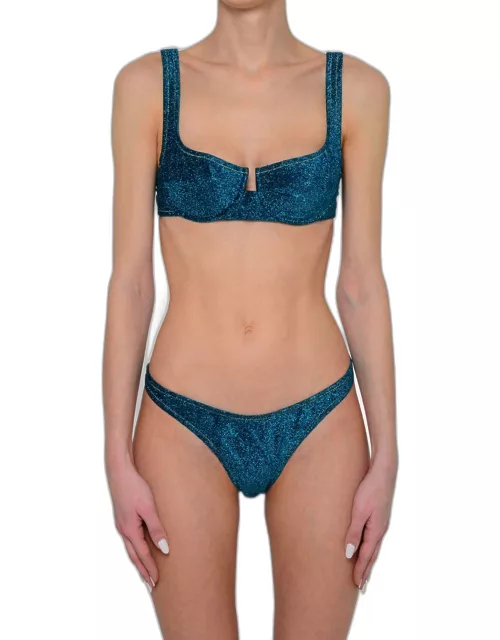 REINA OLGA Blue Lurex Blend Brigitte Bikini