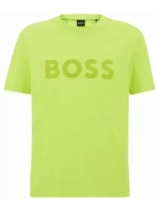 Crew-neck T-shirt in cotton jersey with logo print- Green Men's T-Shirt