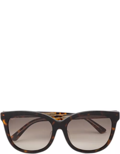 Gucci Brown GG082SK Tortoiseshell Square Sunglasse