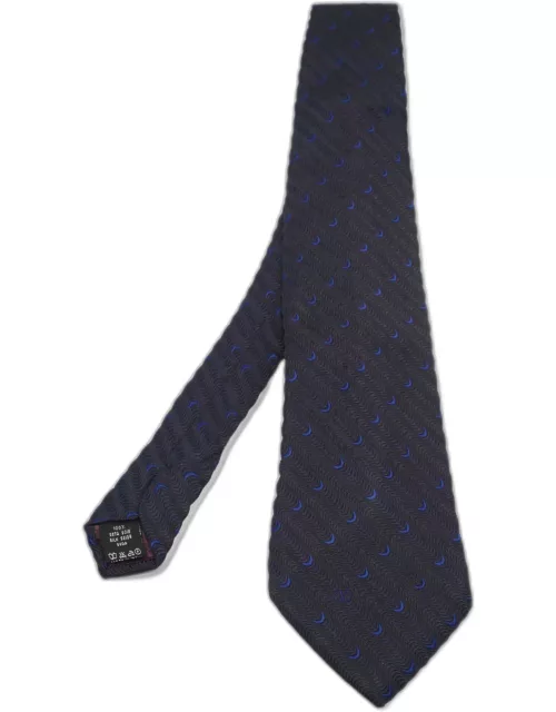 Valentino Navy Blue Silk Jacquard Tie