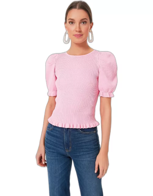 Pink Short Sleeve Lawrence Sweater