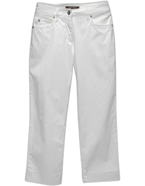 Roberto Cavalli White Cotton Capri Pants