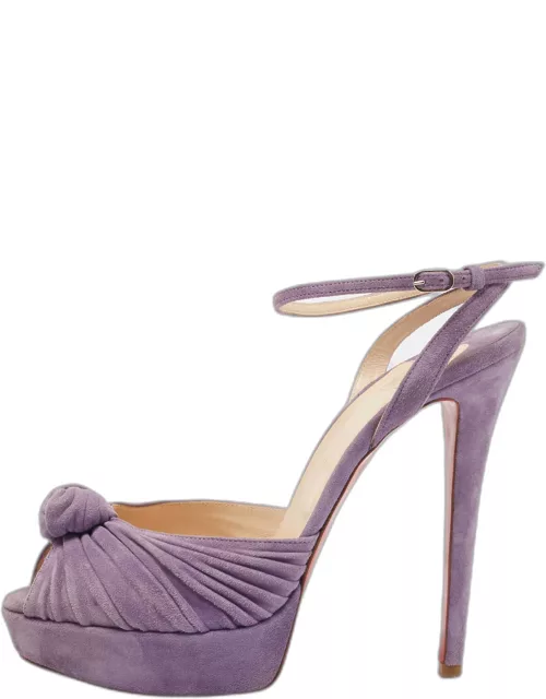 Christian Louboutin Purple Suede Greissimo Ankle Strap Sandal