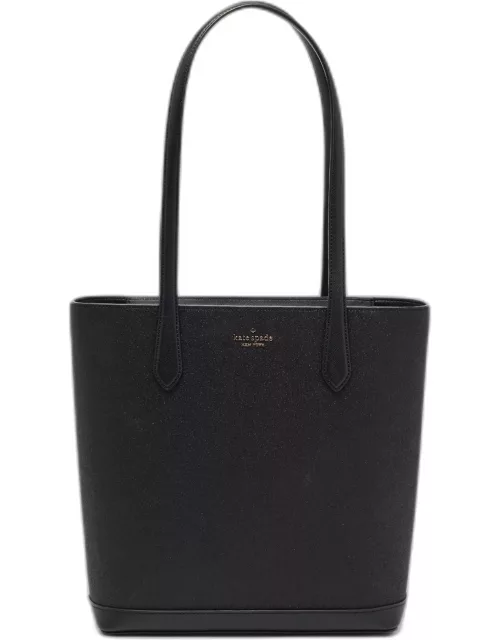 Kate Spade Black Glitter Fabric and Leather Tinsel Tote