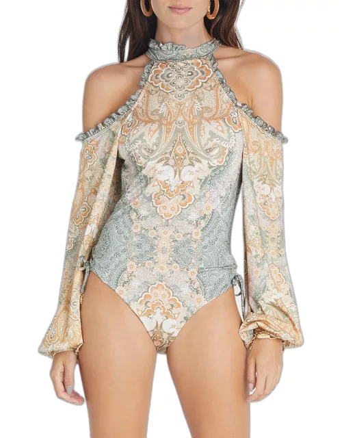 Floret Hennesey Cold-Shoulder One-Piece Swimsuit