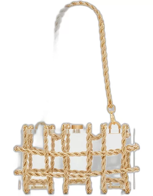 Bess Chain Caged Clear Shoulder Bag