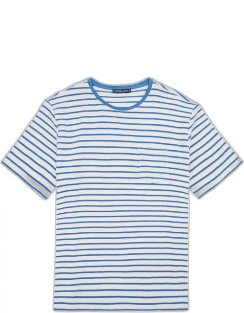 Carmo Terry Cotton T-Shirt Lake Blue & Cotton White