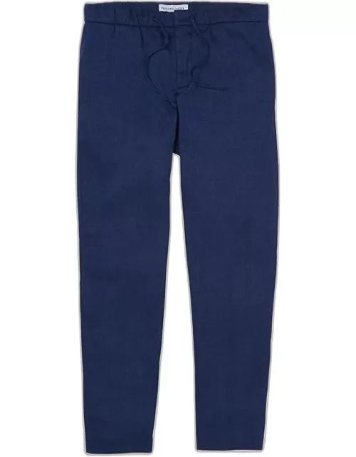 Oscar Linen Trousers Navy-Blue