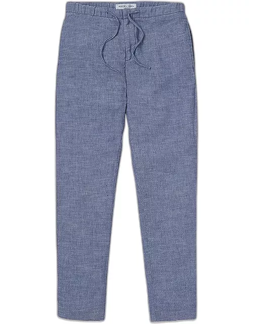 Oscar Linen Trousers Slate Blue