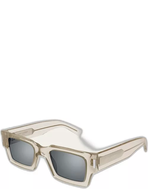 Semi-Transparent Square Acetate Sunglasse