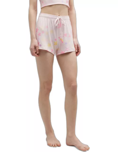 Peachy Party Star-Print Pajama Short