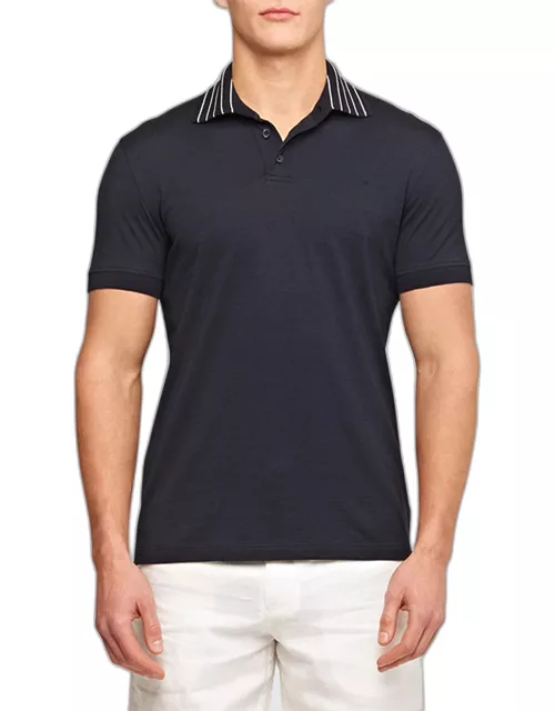 Men's Dominic Polo Shirt with Striped Collar