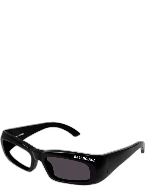 Men's Square Acetate Sunglasses with Etched Logo