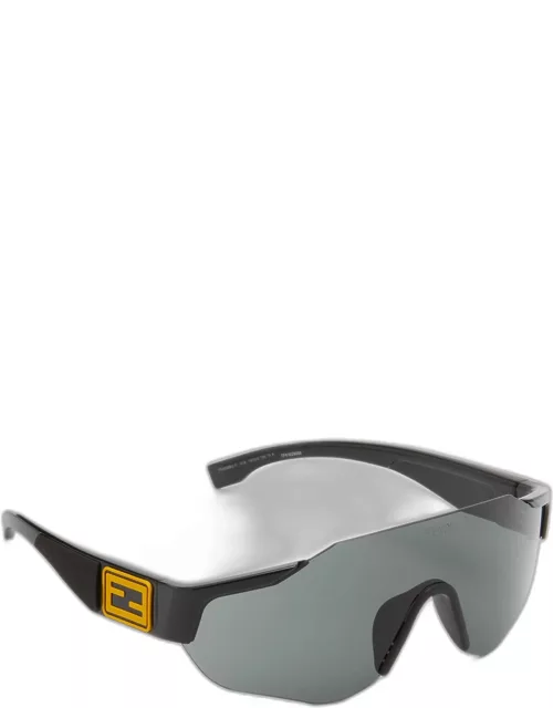 Men's FF-Logo Rimless Shield Sunglasse