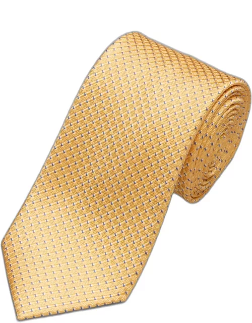JoS. A. Bank Men's Traveler Collection Mini Tonal Check Tie, Yellow, One