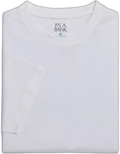 JoS. A. Bank Men's Tailored Fit Liquid Cotton Jersey Crew Neck T-Shirt, White, Smal