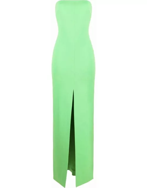 Bysha green long dress with bare shoulder