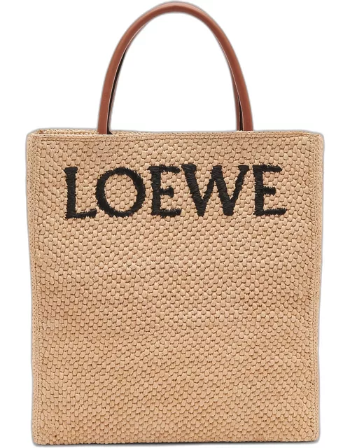Standard A4 Tote Bag in Raffia with Leather Handle