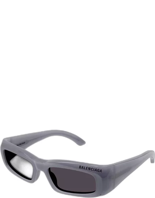 Men's Square Acetate Sunglasses with Etched Logo