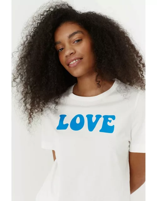 Cream Cotton Love T-Shirt