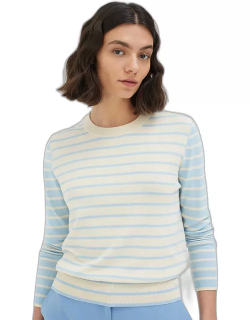 Blue Cotton Stripe Sweater