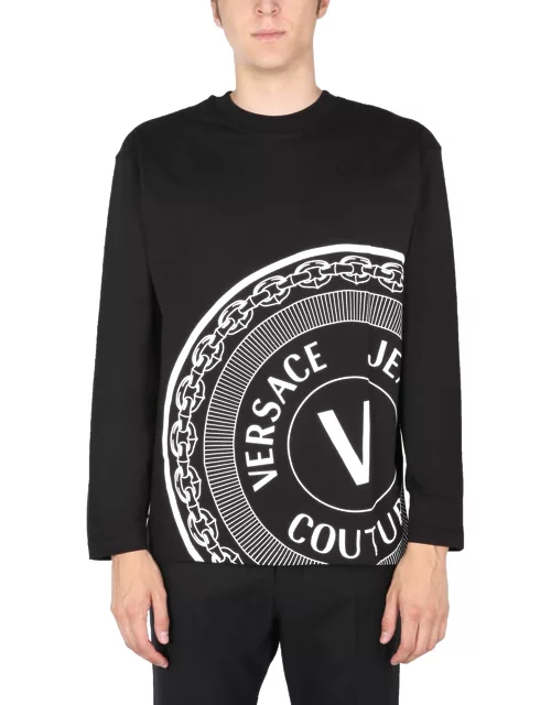 versace jeans couture centered v emblem t-shirt
