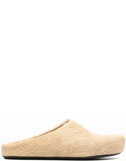 Marni Sabot fur-trimmed slipper