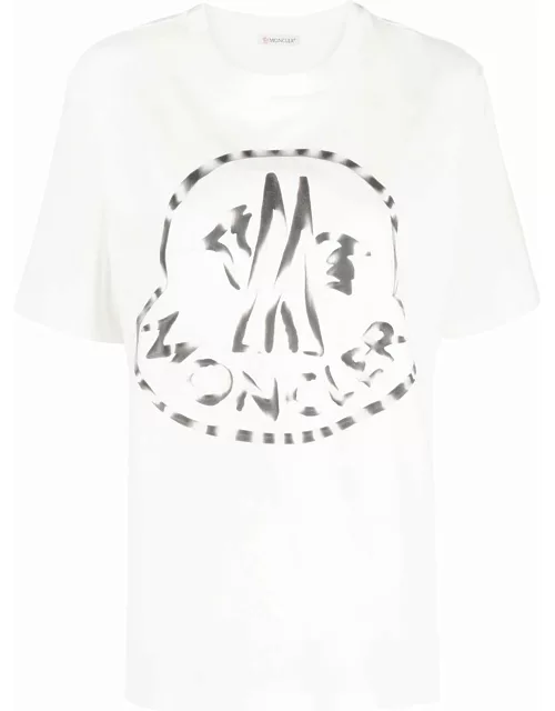MONCLER WOMEN Logo Print T-Shirt White