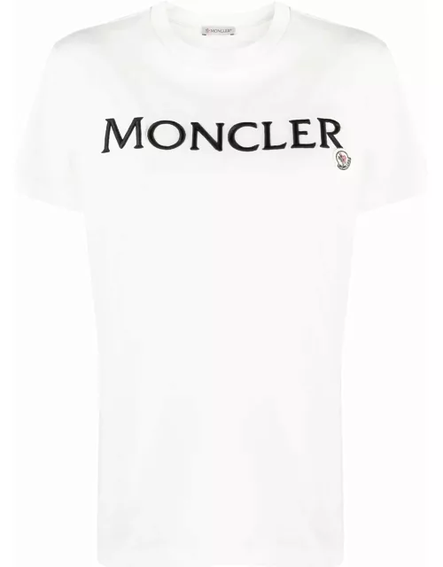 MONCLER WOMEN Logo Embroidered T-Shirt White