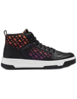 BOSS x Khaby High-top trainers with gradient monograms- Patterned Men's Be Your Own BOS
