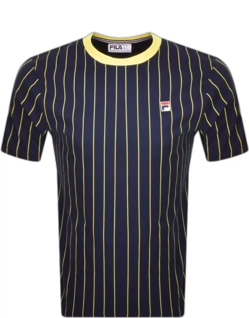 Fila Vintage Pin Striped T Shirt Navy
