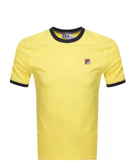 Fila Vintage Marconi Ringer T Shirt Yellow