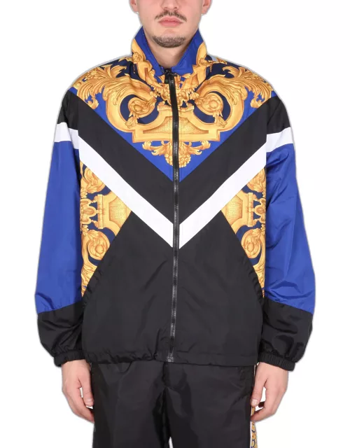 versace windproof jacket with baroque print