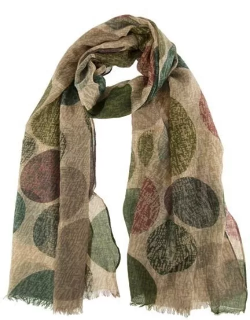 Dents Women's Circle Print Scarf In Green