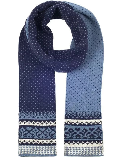 Dents Women's Fair Isle Knitted Scarf In Blue