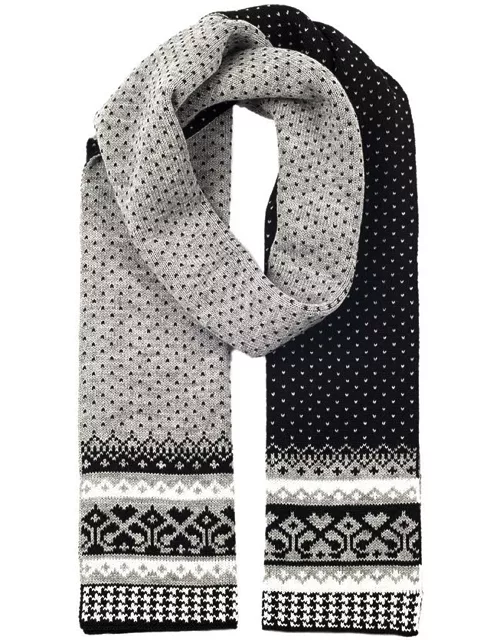 Dents Women's Fair Isle Knitted Scarf In Dove Grey