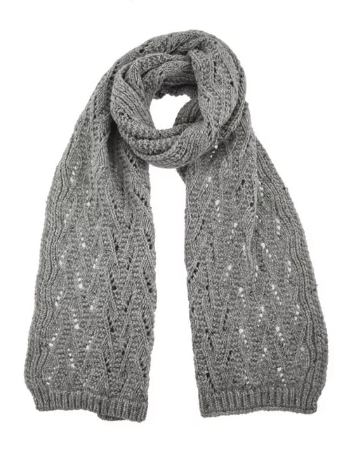 Dents Women's Lace Knit Scarf In Dove Grey