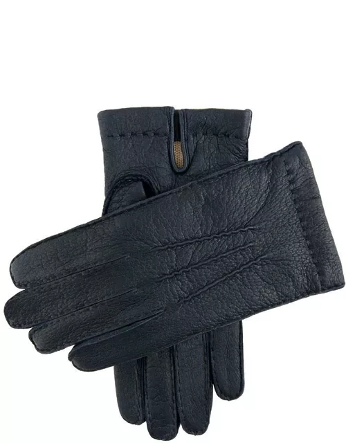 Dents Men's Handsewn Cashmere Lined Peccary Leather Gloves In Navy