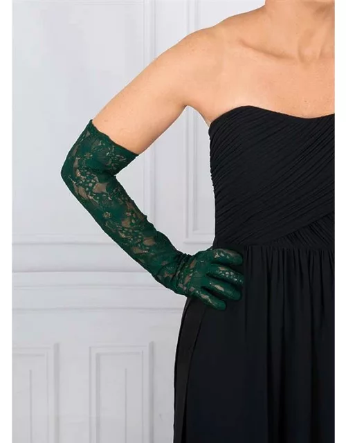 Dents Women's Long Lace Evening Gloves In Forest