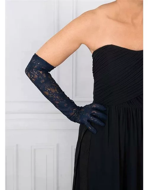Dents Women's Long Lace Evening Gloves In Navy